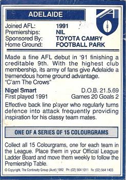 1992 AFL Colourgrams #NNO Nigel Smart Back